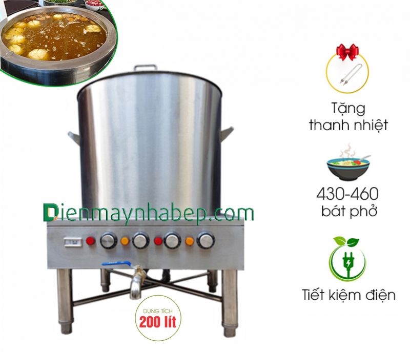 Nồi nấu phở điện 200L
