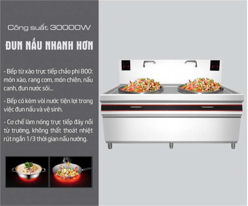 bếp điện từ công nghiệp 30kw