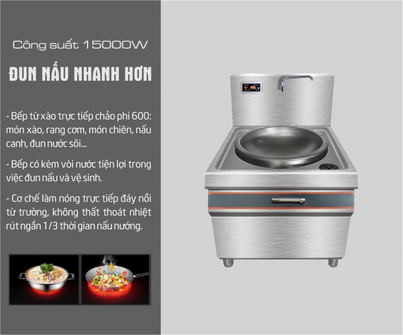 bếp điện từ công nghiệp 15kw