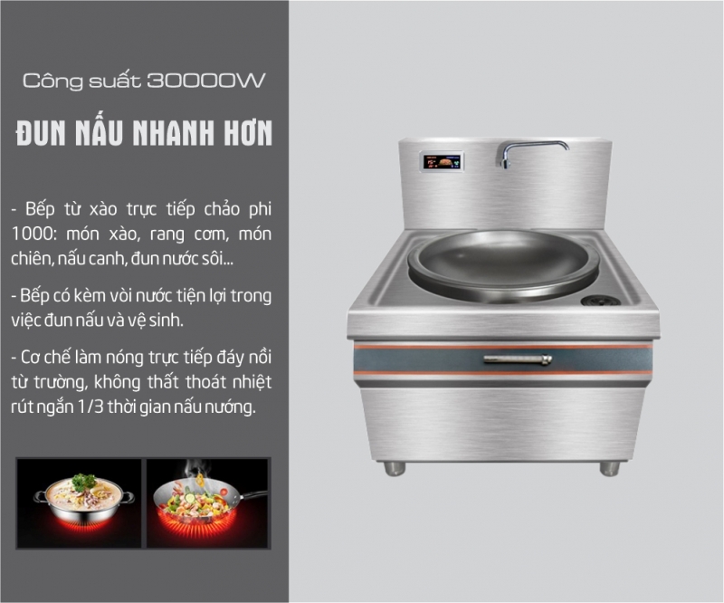 bếp điện từ công nghiệp 30kw