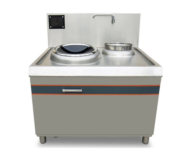 Bếp từ xào công nghiệp 15Kw mặt lõm kèm bầu nước