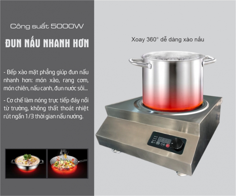 bếp điện từ công nghiệp 5kw