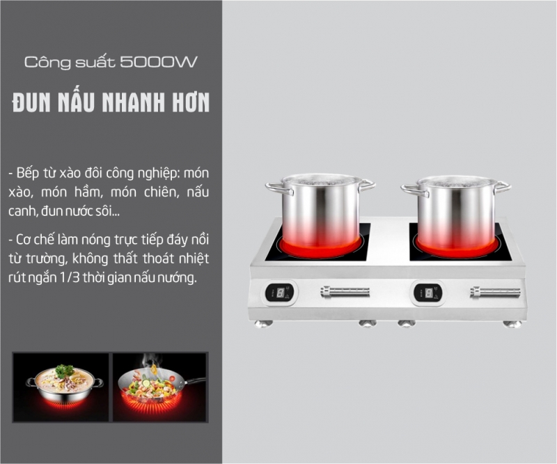 bếp từ đôi công nghiệp kidosu