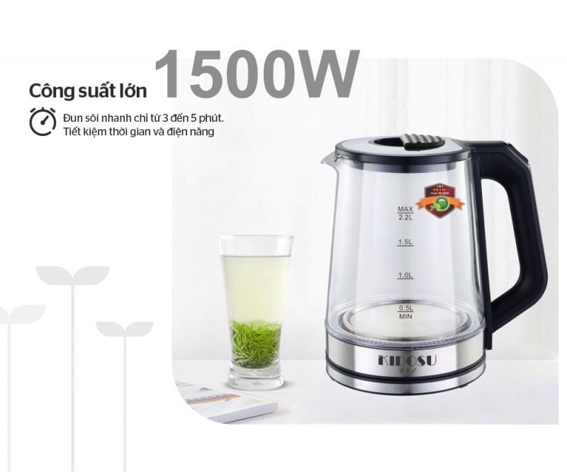 Ấm đun nước siêu tốc Kidosu