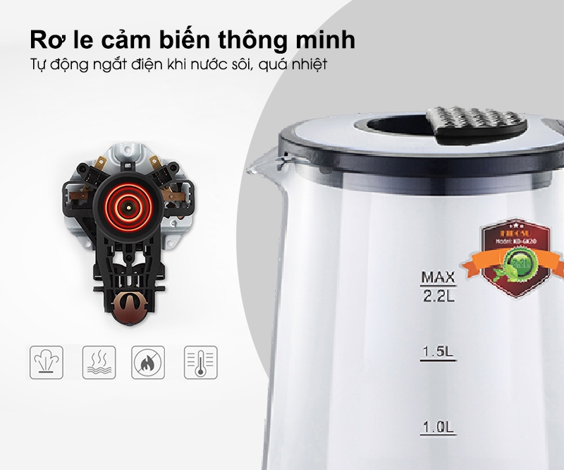 Chế độ tự động tắt khi nước sôi hoặc cạn nước