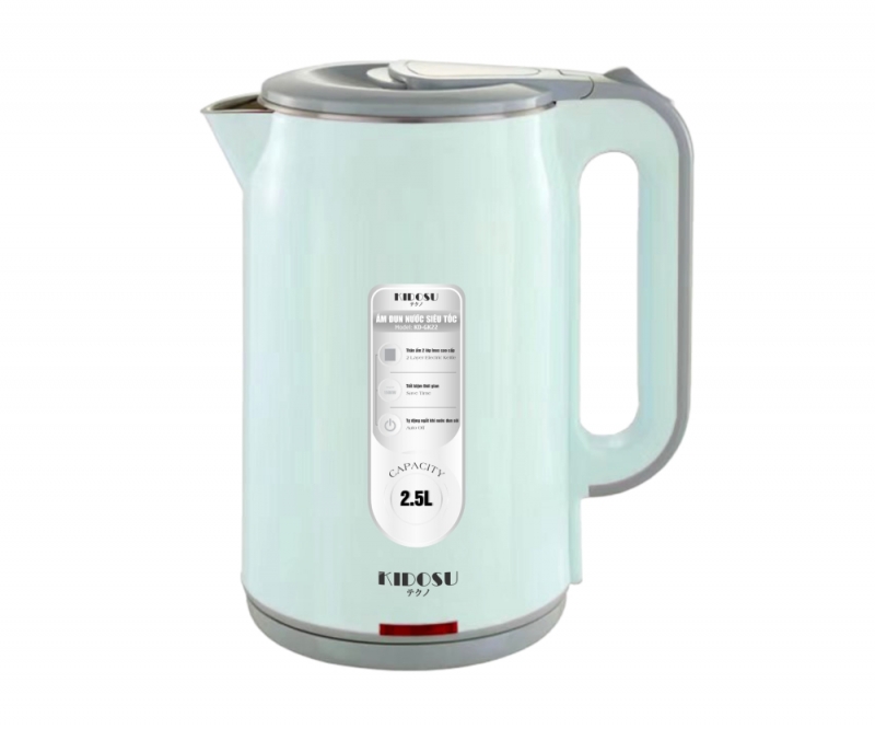 Ấm Siêu Tốc 2 lớp Kidosu Màu Xanh KD-GK22