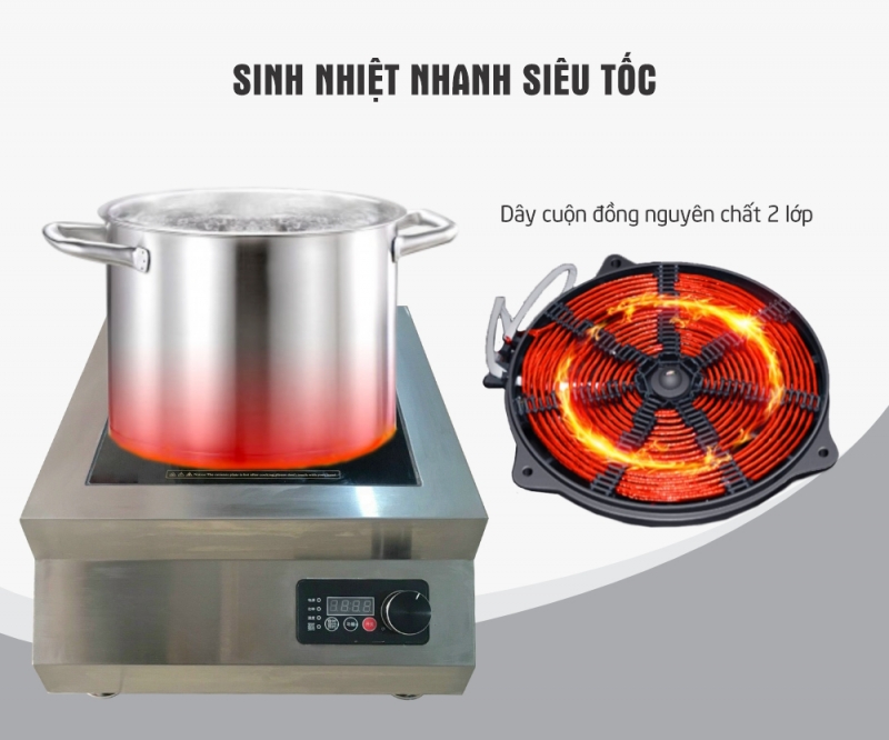 Bếp Từ Công Nghiệp 5Kw Mặt Phẳng