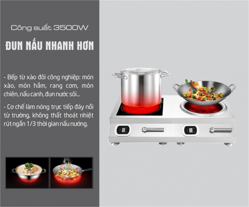 bếp từ đôi công nghiệp kidosu