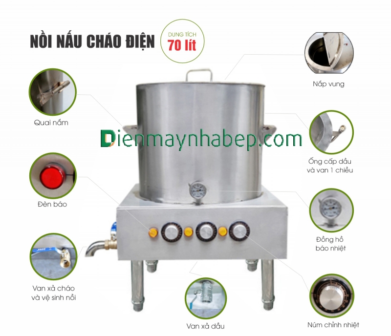 Nồi nấu cháo 70 lít