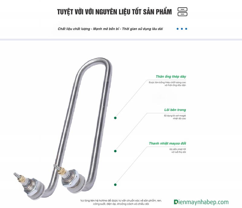 Thanh mayso 2kw nồi phở Thanh nhiệt 2kw nồi nấu phở