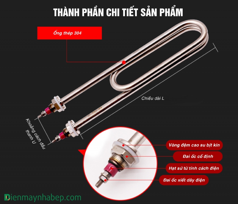 Thanh điện trở 3kw tủ cơm Thanh điện trở 3kw