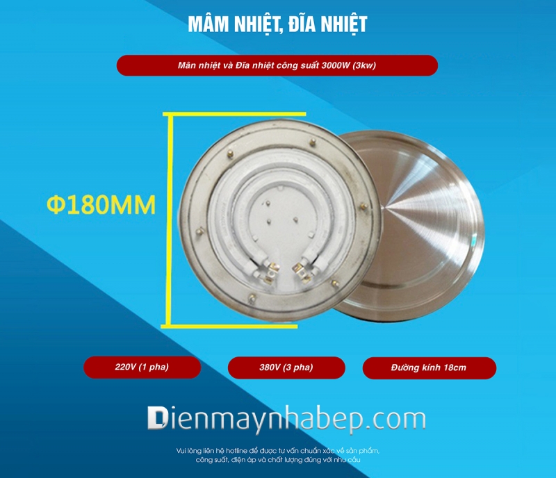 Mâm nhiệt và Đĩa nhiệt 3Kw Nồi Điện