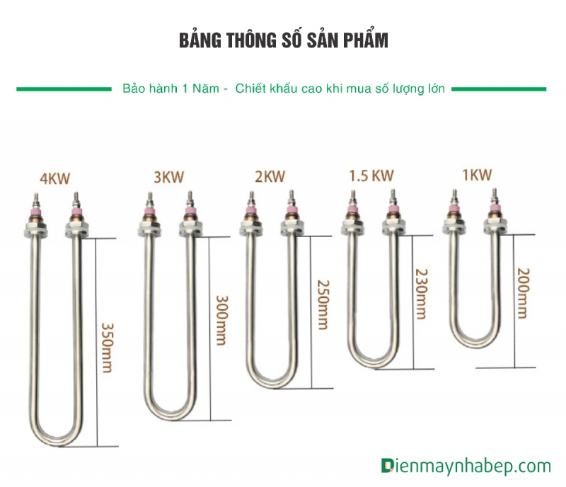 Thanh nhiệt 3kw Thanh điện trở 3kw
