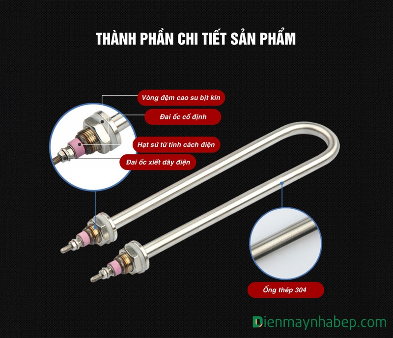 Thanh mayso 2kw nồi nấu phở Thanh điện trở 2kw nồi nấu phở