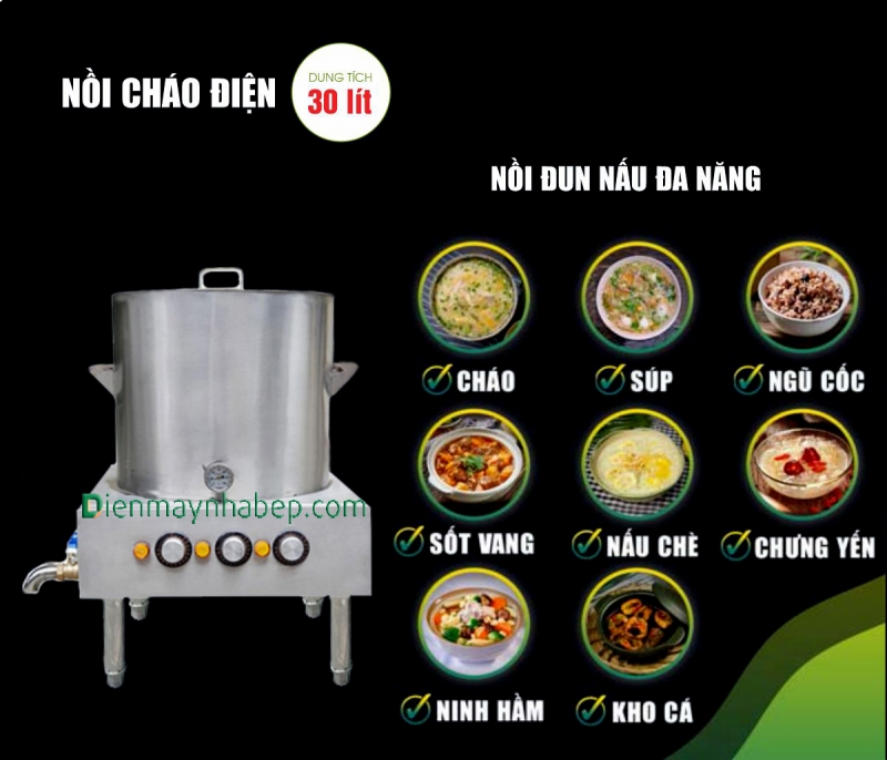 Nồi nấu phở 30 lít đun bằng điện