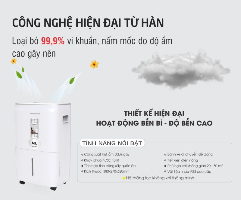 Máy hút ẩm Koreboss 50 lít