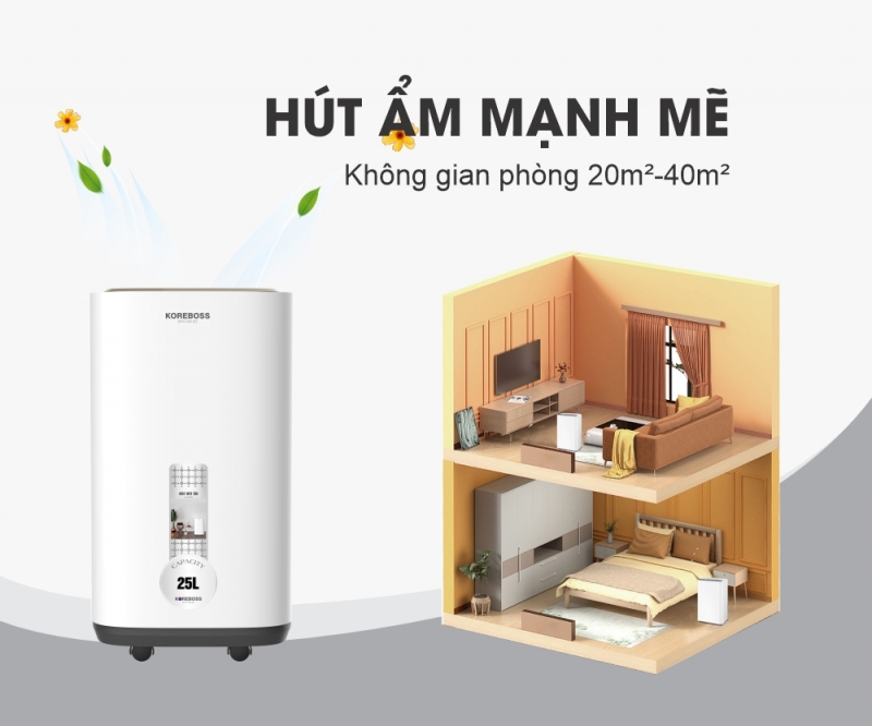 Máy hút ẩm 25 lít Koreboss KR-R25L